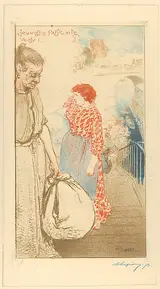 Auguste-Louis Lepère, Laundresses (Blanchisseuses) (How Quickly Youth Fades! / Jeunesse passe vite vertu!), from "L'Estampe Originale"