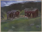 Halfdan Egedius, Farmyard at Åse in Telemarken, Norway
