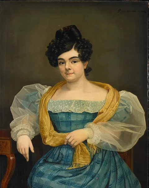 Petrus van Schendel, Portrait of Adriana Johanna van Wijck, Wife of Johannes Ploos van Amstel