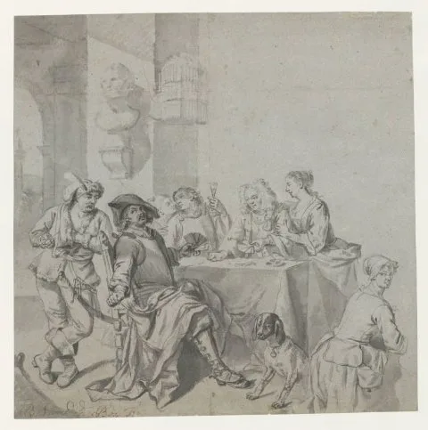 Balthasar van den Bossche, Kaartspelend gezelschap