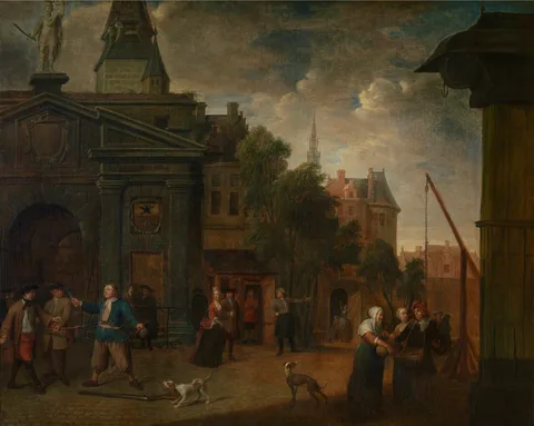 Balthasar van den Bossche, Street theatre on the Werf in Antwerp