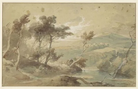 Caspar Scheuren, Berglandschap met rivier