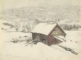 Helga Marie Ring Reusch, Winter Landscape with Barn