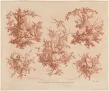 Gilles Demarteau, Five Trophies with Themes of Hunting, Love, and Folly