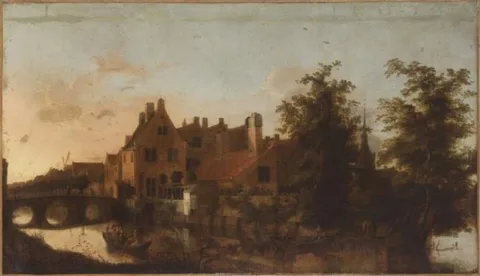 Pieter van Asch, Houses beside a Canal