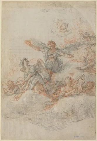 Federico Zuccari, Angels and Putti in the Clouds