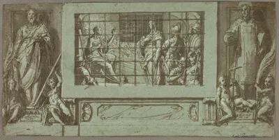 Federico Zuccari, Saint Catherine in Prison Converting the Empress Faustina to Christianity, Flanked by Saints Saturnius and Simon