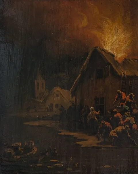 Adam Colonia, Village fire at night