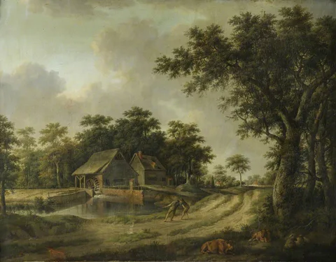 Ebenezer Tull, Wooded Landscape with a Watermill