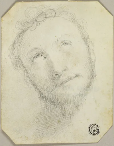 Jonathan Richardson, Head of Bearded Man Looking Upwards