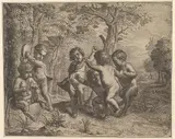 Erasmus Quellinus II, Four Dancing Children (Bacchantes) and Two Making Music