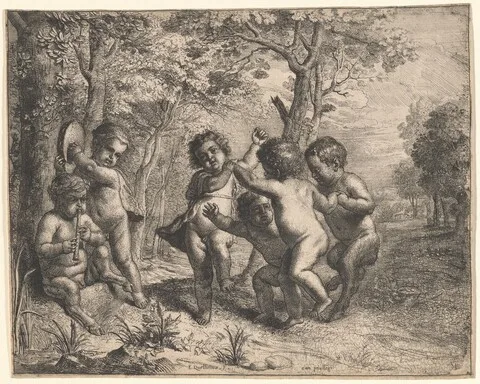 Erasmus Quellinus II, Four Dancing Children and Two Making Music