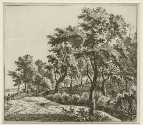 Jan Hackaert, Landschap met weg langs een beek