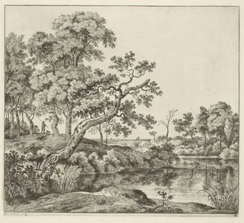 Jan Hackaert, Vijver aan den rand van een boschrijk landschap