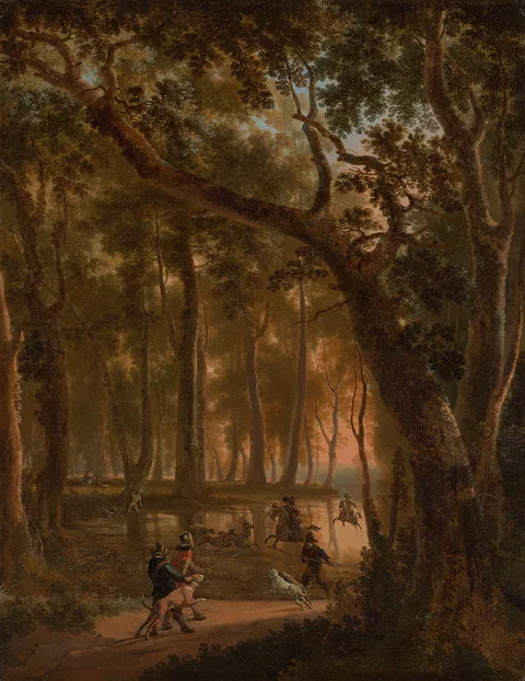 Jan Hackaert, Deer Hunt in a Forest