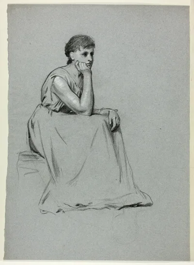 Henry Stacy Marks, Seated Woman Resting on her Elbow
