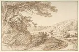Gillis Neyts, Landscape with old trees and figures