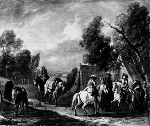 Jan Frans van Bredael, Parliamentaries in front of a tent