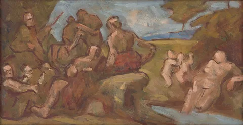 Milan Thomka Mitrovský, Sketch of Composition with Bathing People