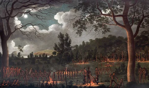 Joseph Lycett, Corroboree at Newcastle