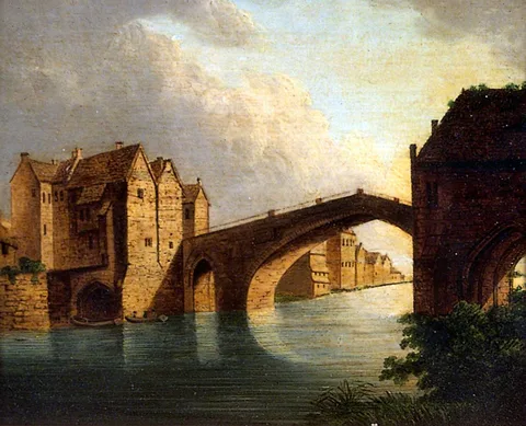 Joseph Lycett, Old Ouse Bridge, York