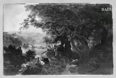 Anton Hlávacek, Landscape with Kreuzenstein castle