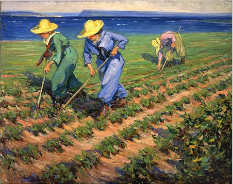 Manly MacDonald, Land Girls Hoeing