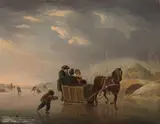 Andries Vermeulen, Winter Scene (Horse-Sleigh on the Ice)