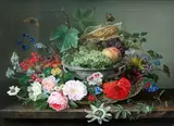 Gottfried Wilhelm Voelcker, Still life with fruit basket