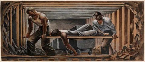 Fletcher Martin, Mine Rescue (mural study for Kellogg, Idaho Post Office)