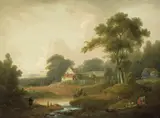 John Rathbone, Landscape with Fisherman and Washerwoman