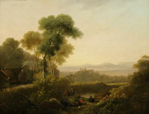 John Rathbone, Wooded Landscape with Figures