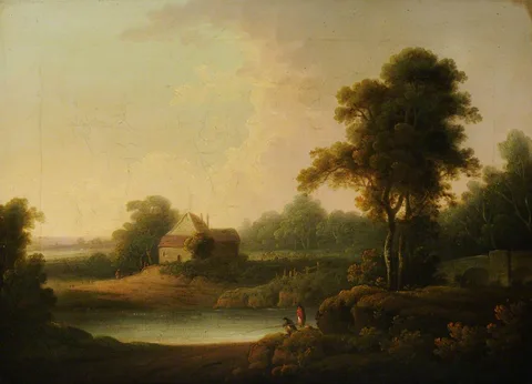 John Rathbone, Landscape with a Cottage beside a Pond