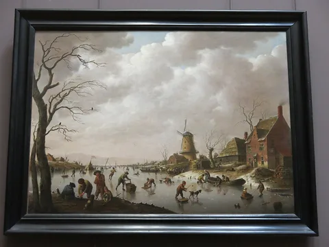 Hendrik Willem Schweickhardt, Skaters on an icy canal