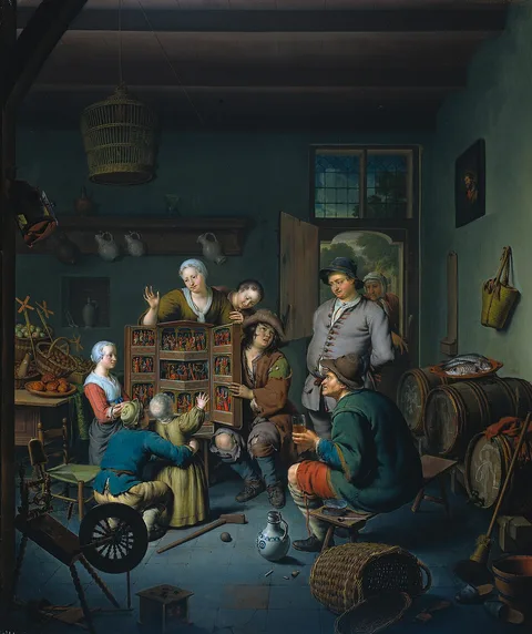Willem van Mieris, The Raree-show (’t Fraay Curieus)