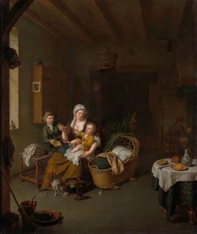 Willem van Mieris, A Mother Feeding her Child (The Happy Mother)