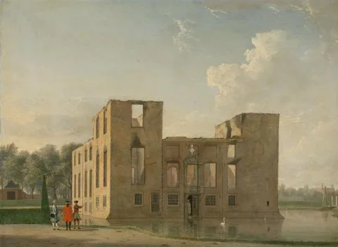 Jan ten Compe, Berkenrode Castle, Heemstede, after the Fire of 4-5 May 1747: Rear View