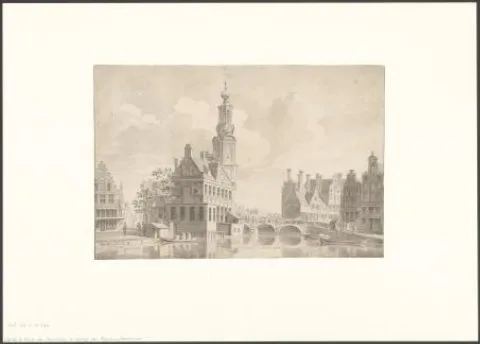 Jan ten Compe, Gezicht op het Singel gezien naar de Munt