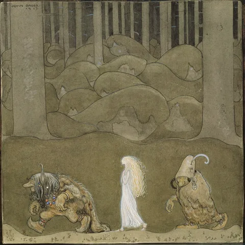 John Bauer, The Princess and the Trolls