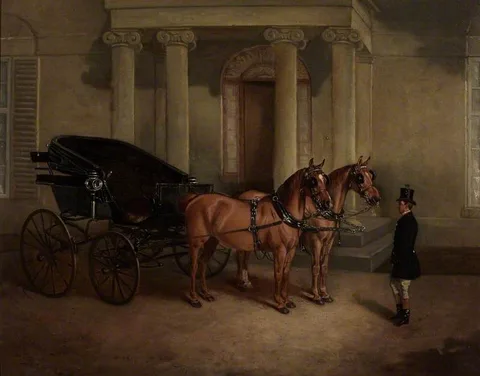 John Alfred Wheeler, Rode Manor, Carriage and Pair at the Porch