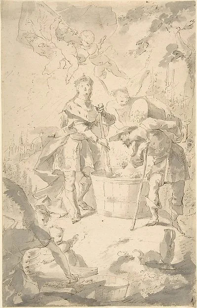 Franz Anton Maulbertsch, Saint Wenceslas at the Vintage, Attended by Angels and Putti