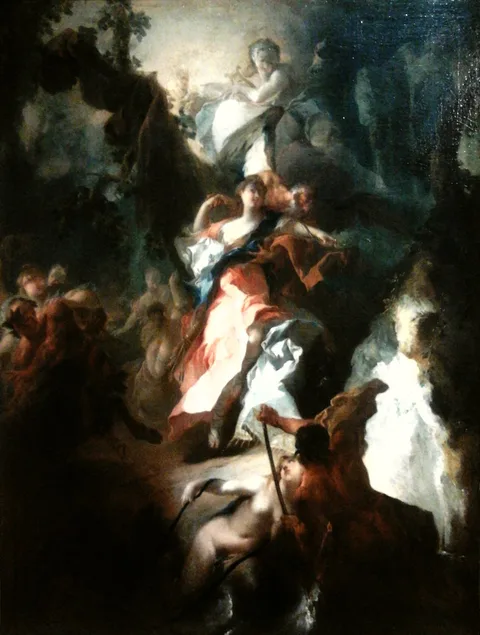 Franz Anton Maulbertsch, Diana, Apollo and Saturn (detail).
