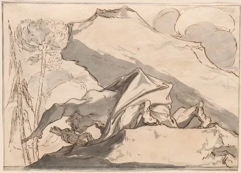 Paul Troger, A Desert Hermit Adoring the Crucifix
