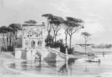 Carl Werner, Italian Lake Scene with Villa (from Cropsey Album)