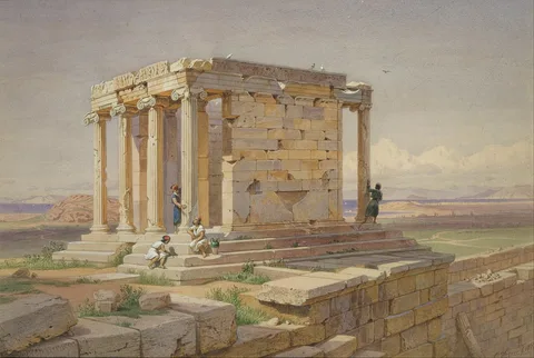 Carl Werner, The Temple of Athena Nike. View from the North-East