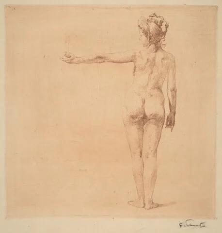 Ferdinand Schmutzer, Nude with Outstretched Arm