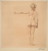 Ferdinand Schmutzer, Nude with Outstretched Arm