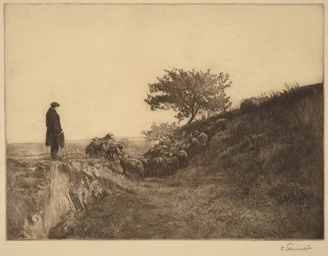 Ferdinand Schmutzer, Shepherd with Flock