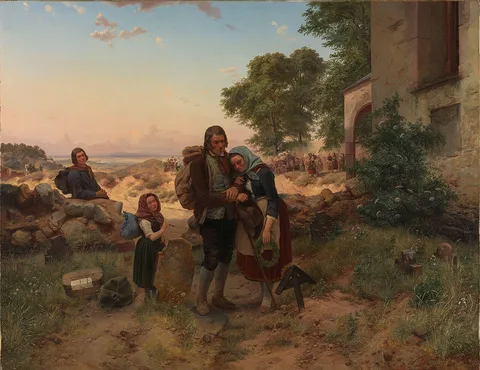 Karl Hübner, German Emigrants at the Churchyard