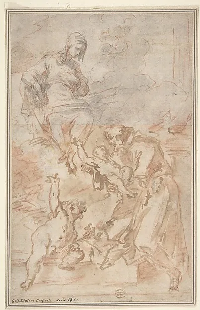 Gaspare Diziani, The Virgin Entrusting the Christ Child to Saint Francis of Assisi